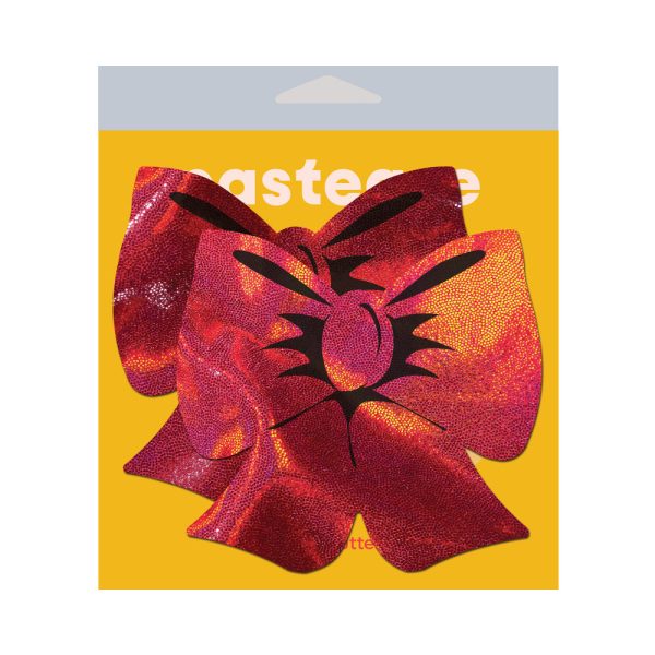 Pastease Bow Red Holographic Breast Covers Support Tape - Image 2