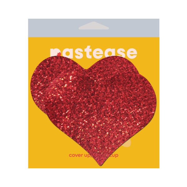 Pastease Heart Glitter Red Full Breast Covers Support Tape - Image 2