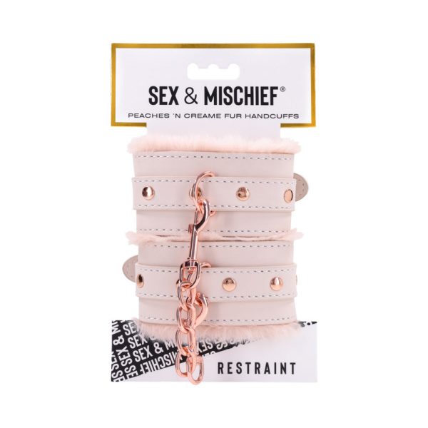 Sportsheets Sex & Mischief Peaches ''n CreaMe Fur Handcuffs - Image 9