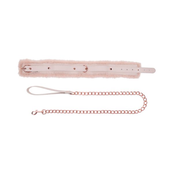 Sportsheets Sex & Mischief Peaches ''n CreaMe Fur Collar & Leash - Image 2