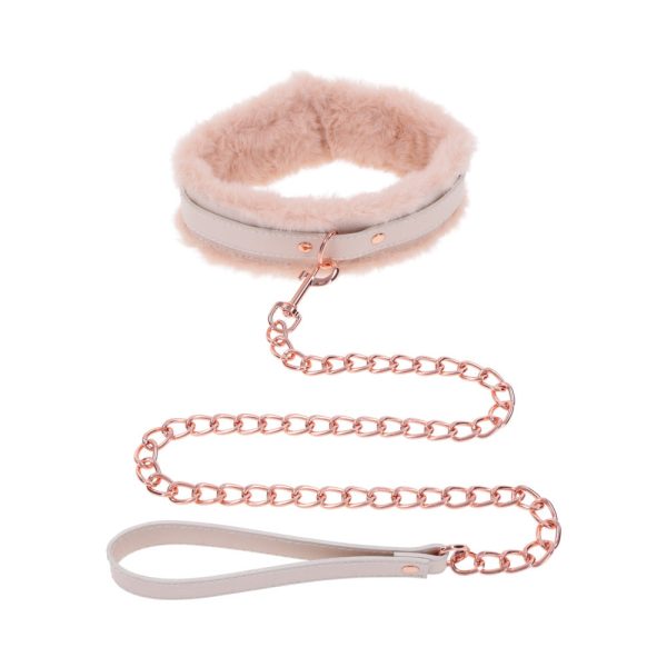 Sportsheets Sex & Mischief Peaches ''n CreaMe Fur Collar & Leash - Image 5