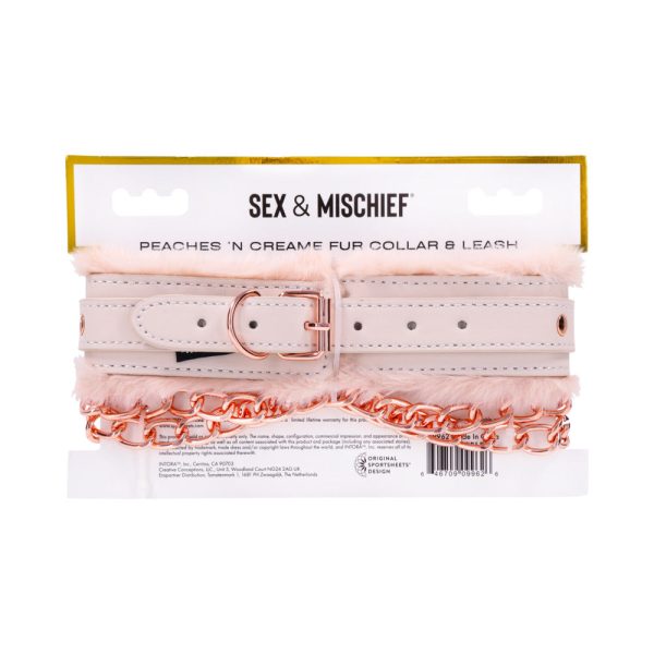 Sportsheets Sex & Mischief Peaches ''n CreaMe Fur Collar & Leash - Image 9