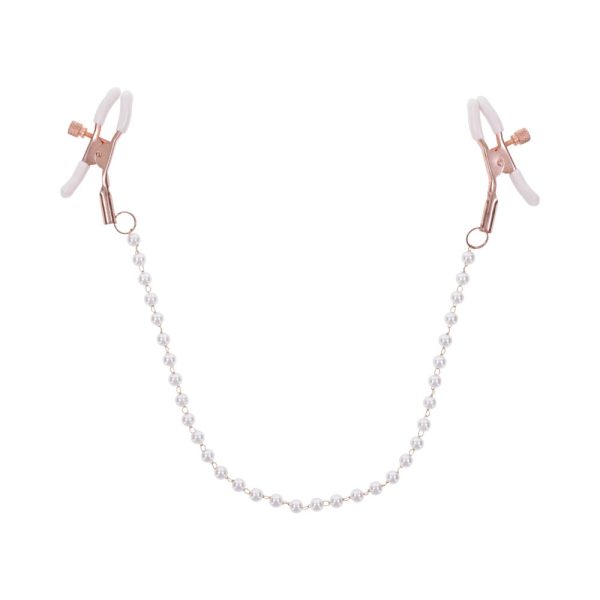 Sportsheets Sex & Mischief Peaches ''n CreaMe Pearl Nipple Clamps - Image 3