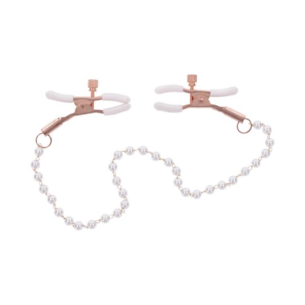 Sportsheets Sex & Mischief Peaches ''n CreaMe Pearl Nipple Clamps - Image 4