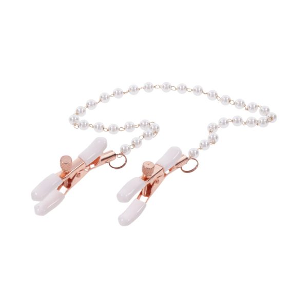 Sportsheets Sex & Mischief Peaches ''n CreaMe Pearl Nipple Clamps - Image 5