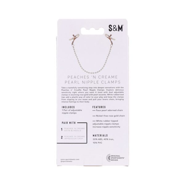 Sportsheets Sex & Mischief Peaches ''n CreaMe Pearl Nipple Clamps - Image 7