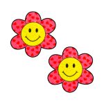 Neva Nude Freaking Awesome Smiley Flower Power Glitter Nipple Pasties