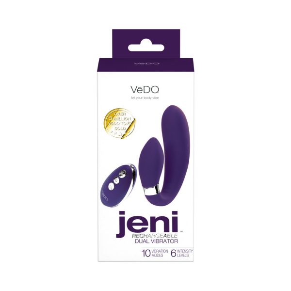 VeDO Jeni C-Shaped Dual Motor Vibe with Remote Purple - Image 5