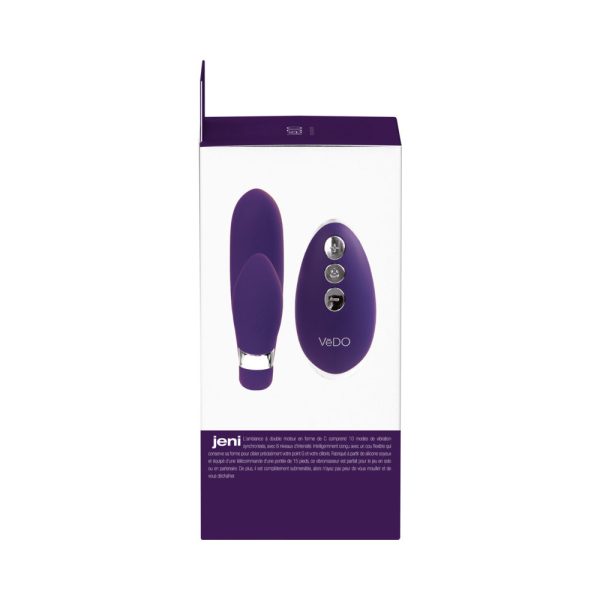VeDO Jeni C-Shaped Dual Motor Vibe with Remote Purple - Image 6
