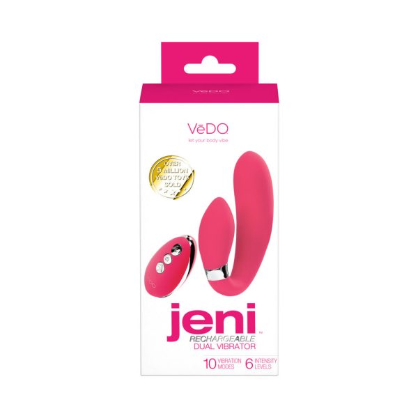 VeDO Jeni C-Shaped Dual Motor Vibe with Remote Pink - Image 5