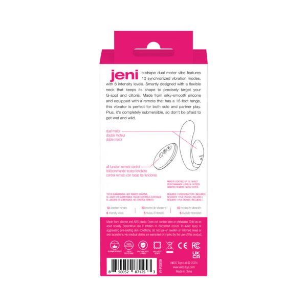 VeDO Jeni C-Shaped Dual Motor Vibe with Remote Pink - Image 8
