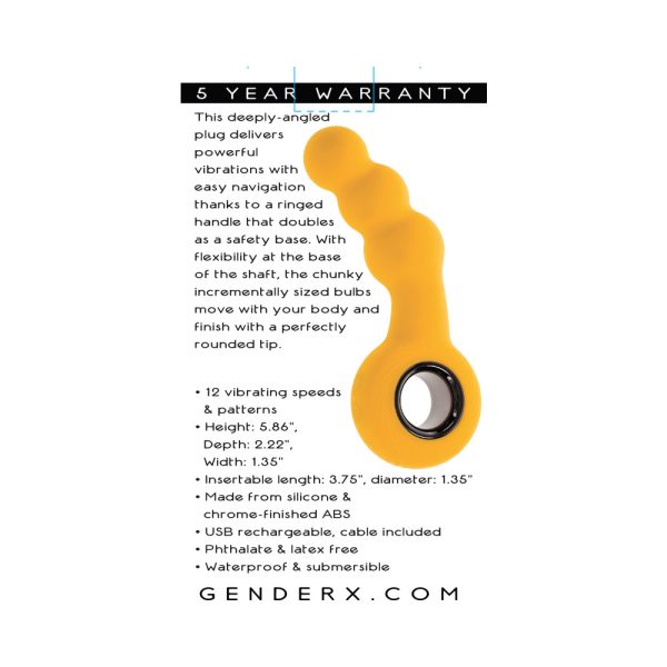 Gender X Bumble Rechargeable Silicone Vibrating Plug Yellow - Image 8