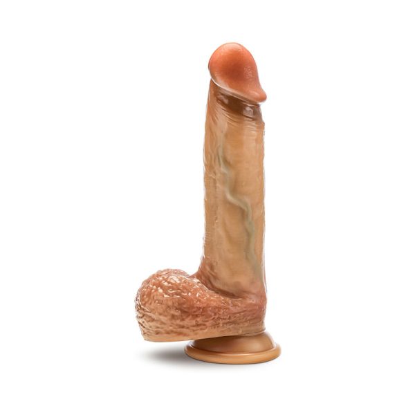 Renaissance Raphael Sliding Foreskin Dildo with Squeezable Balls 9.5 in. Tan - Image 2