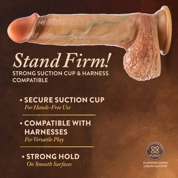 Renaissance Raphael Sliding Foreskin Dildo with Squeezable Balls 9.5 in. Tan - Image 9
