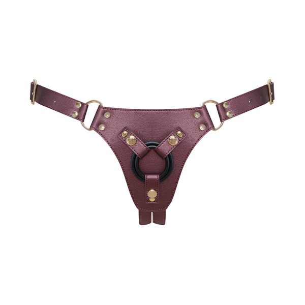 Strap-On-Me Leatherette Harness Generous One Size Aubergine - Image 4
