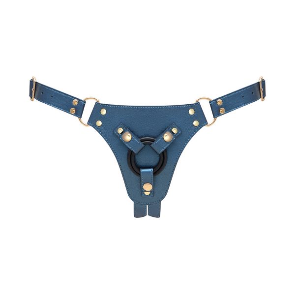Strap-On-Me Leatherette Harness Generous One Size Blue - Image 4