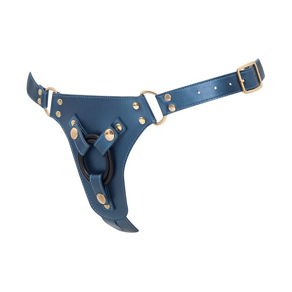 Strap-On-Me Leatherette Harness Generous One Size Blue - Image 6