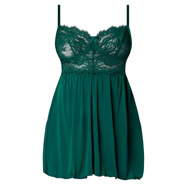 Magic Silk Evermore Babydoll & Cheeky Panty Set Emerald Queen Size - Image 4