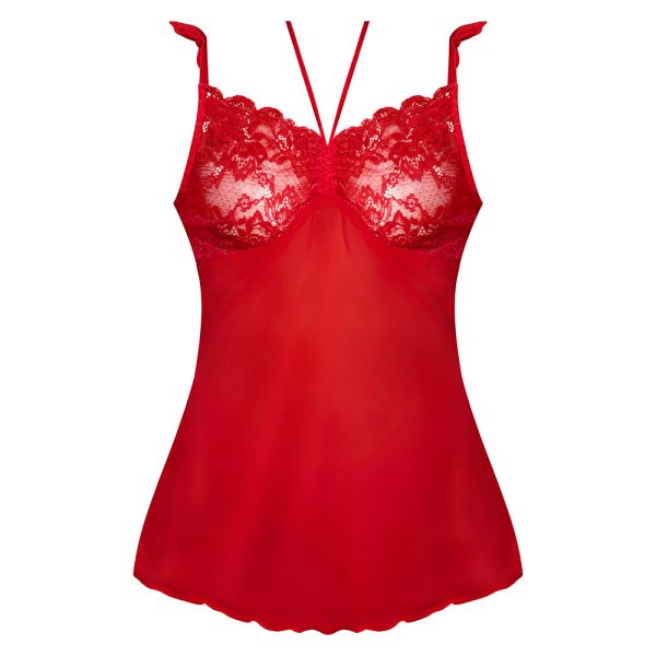 Magic Silk Sugar High Babydoll & Thong Set Red Queen Size - Image 5