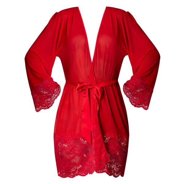Magic Silk Sugar High 3/4 Sleeve Robe Red L/XL - Image 5