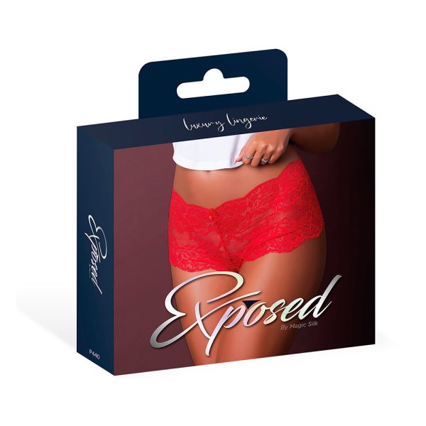 Magic Silk Sugar High Lace Boy Short Red L/XL - Image 5