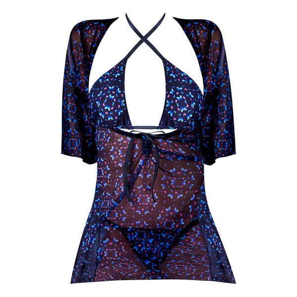 Magic Silk Hazy Dayz Halter Bra, Thong & Dress Set Butterfly L/XL - Image 3