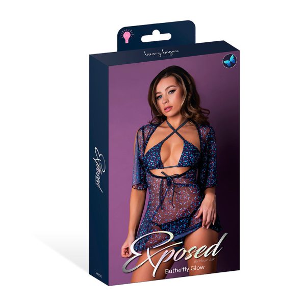 Magic Silk Hazy Dayz Halter Bra, Thong & Dress Set Butterfly L/XL - Image 5