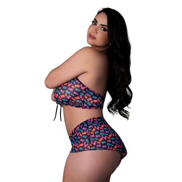 Magic Silk Hazy Dayz Halter Top & Hot Short Set Gummy Bears Queen Size - Image 2