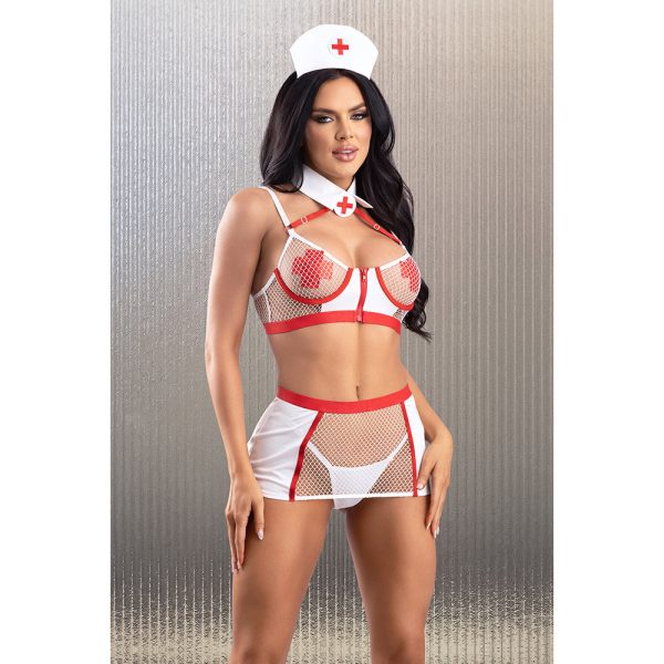 Fantasy Lingerie Play Perfect Health 5-Piece Nurse Costume Set White L/XL - Image 2