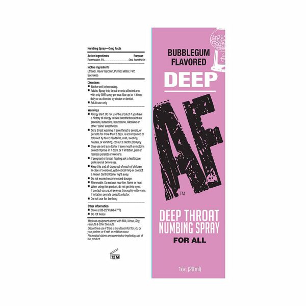 Deep AF Numbing Deep Throat Spray Bubblegum 1 oz. - Image 2