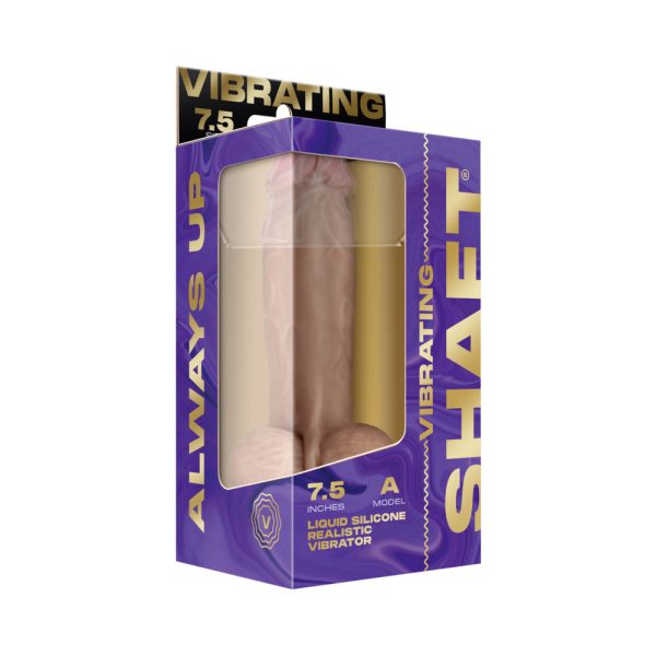 Shaft Vibrating Model A: 7.5 in. Dual Density Silicone Dildo Pine - Image 6