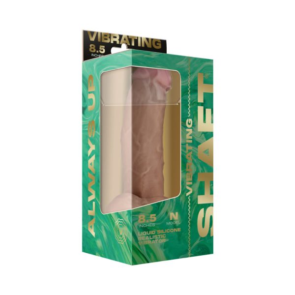 Shaft Vibrating Model N: 8.5 in. Dual Density Silicone Dildo Pine - Image 6