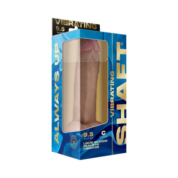 Shaft Vibrating Model C: 9.5 in. Dual Density Silicone Dildo Pine - Image 6
