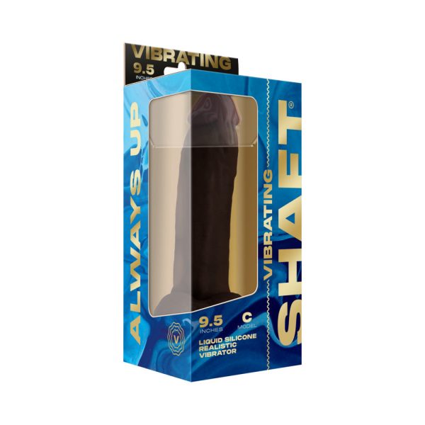 Shaft Vibrating Model C: 9.5 in. Dual Density Silicone Dildo Mahogany - Image 6
