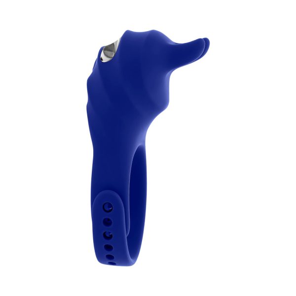 Zero Tolerance Adjustable Fun Ring Rechargeable Vibrating C-Ring with Remote Silicone Blue - Image 5