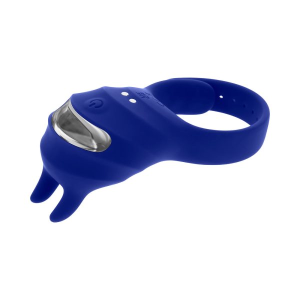 Zero Tolerance Adjustable Fun Ring Rechargeable Vibrating C-Ring with Remote Silicone Blue - Image 6