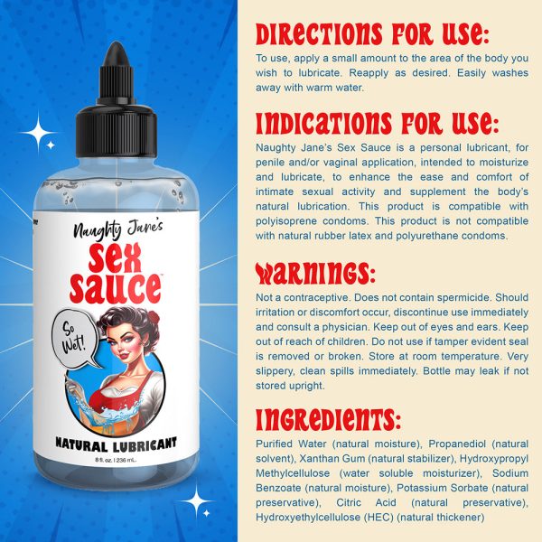 Naughty Jane''s Sex Sauce Natural Lubricant 8 oz. - Image 4