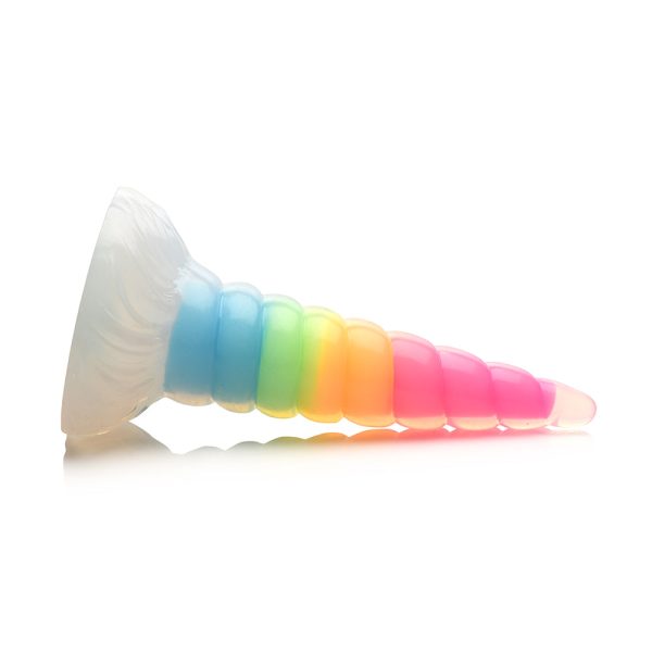 Creature Cocks Uni-Glow Glow-in-the-Dark Rainbow Silicone Dildo - Image 3