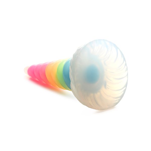 Creature Cocks Uni-Glow Glow-in-the-Dark Rainbow Silicone Dildo - Image 4