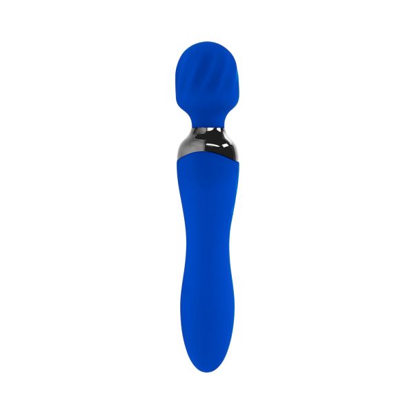 Selopa Blue Belle Rechargeable Dual-Ended Wand Vibrator Silicone Blue - Image 4