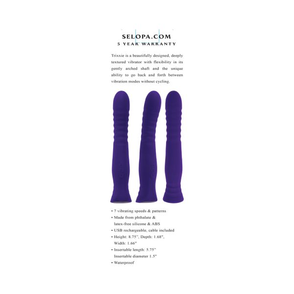 Selopa Trixxxie Rechargeable Vibrator Silicone Purple - Image 8
