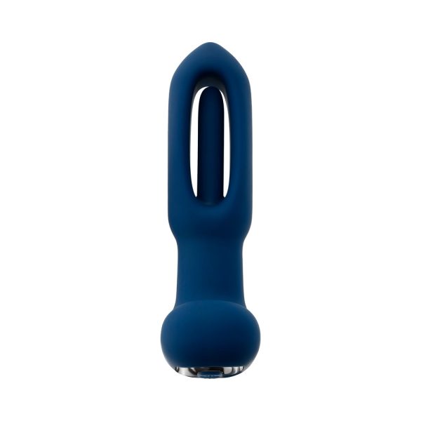 Evolved The Flapper Rechargeable Vibrator with Remote Silicone Blue - Image 2