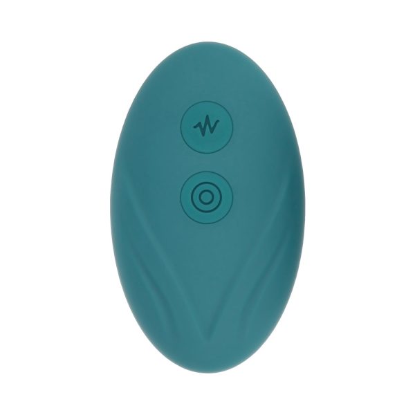 Evolved Oval Office Rechargeable Vibrating Egg with Remote Silicone Teal - Image 2