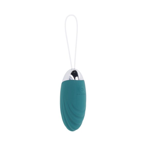Evolved Oval Office Rechargeable Vibrating Egg with Remote Silicone Teal - Image 4