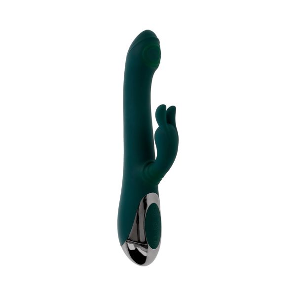 Evolved Rabbit Tap Tap Rechargeable Vibrating Dual Stimulator Silicone Green - Image 4
