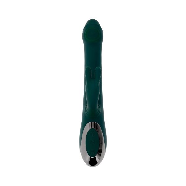 Evolved Rabbit Tap Tap Rechargeable Vibrating Dual Stimulator Silicone Green - Image 5