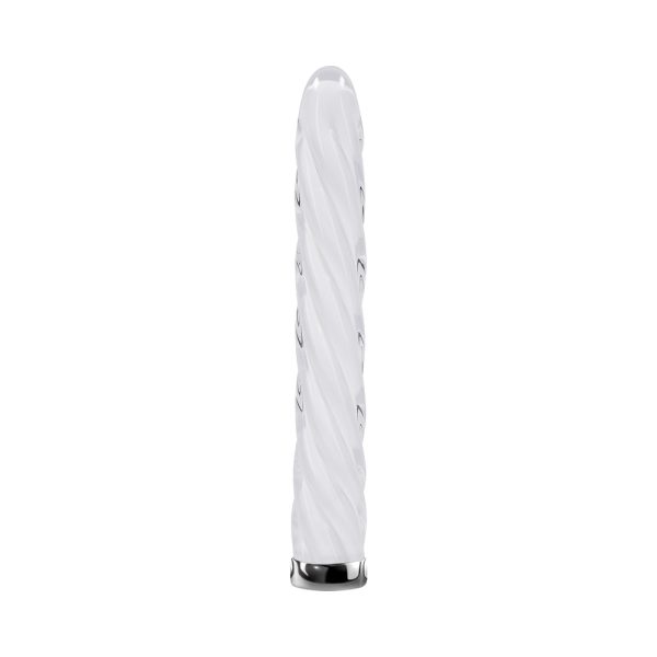 Playboy In A Twist Rechargeable Glass Vibrator White - Image 4