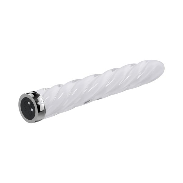 Playboy In A Twist Rechargeable Glass Vibrator White - Image 5