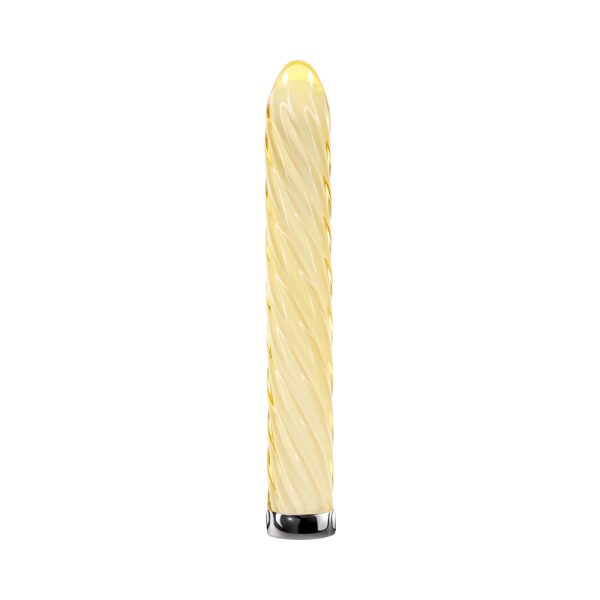 Playboy Twist Of Fate Rechargeable Glass Vibrator Yellow - Image 4