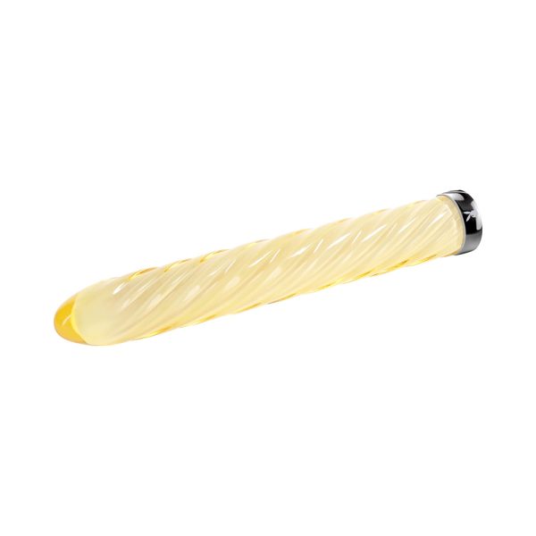 Playboy Twist Of Fate Rechargeable Glass Vibrator Yellow - Image 6